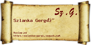 Szlanka Gergő névjegykártya